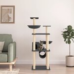 vidaXL Arbre à chat avec griffoirs en sisal gris foncé 141 cm