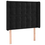 vidaXL Tête de lit avec oreilles Noir 83x16x118/128 cm Velours