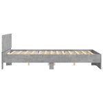 vidaXL Cadre de lit avec LED sans matelas gris béton 160x200 cm