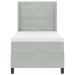 vidaXL Lit à ressorts avec matelas Gris clair 80 x 200 cm Velours