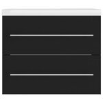 vidaXL Armoire d'évier avec lavabo intégré Noir Aggloméré