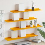vidaXL Étagère flottante 4 Pièces Jaune moutarde 80 x 18 x 2 5 cm Acier
