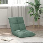 vidaXL Fauteuil de sol ajustable Vert Mer Velours