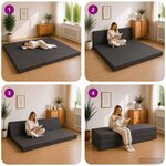 vidaXL Canapé-lit pliable 180 x 67 x 45 cm Gris foncé