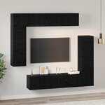 vidaXL Ensemble meuble TV 8 Pièces Chêne noir 80 x 30 x 30 cm