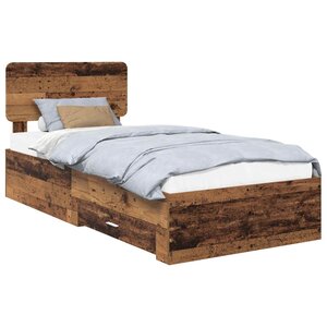 vidaXL Cadre de lit Bois ancien 90 x 190 cm Bois d'ingénierie
