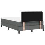 vidaXL Lit à ressorts avec matelas & LED gris foncé 120x190 cm en tissu