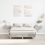vidaXL Cadre de lit sans matelas gris béton 120x200 cm bois ingénierie