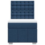 vidaXL Sommier à lattes de lit avec matelas Bleu 90x200 cm Tissu