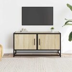 vidaXL Meuble TV chêne sonoma 80x34 5x40 cm bois d'ingénierie et métal
