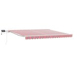 vidaXL Auvent Rétractable Rouge et Blanc 400 × 300 cm Tissu et acier