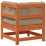 vidaXL Canapé d'angle de jardin Bois de pin massif Brun cire