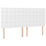vidaXL Sommier à lattes de lit avec matelas Blanc 200x200cm Similicuir
