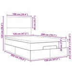 vidaXL Cadre de lit ottoman avec matelas bleu 120x200 cm tissu