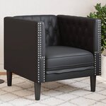 vidaXL Fauteuil Chesterfield noir similicuir