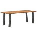 vidaXL Table à manger marron clair bois de chêne massif rectangulaire