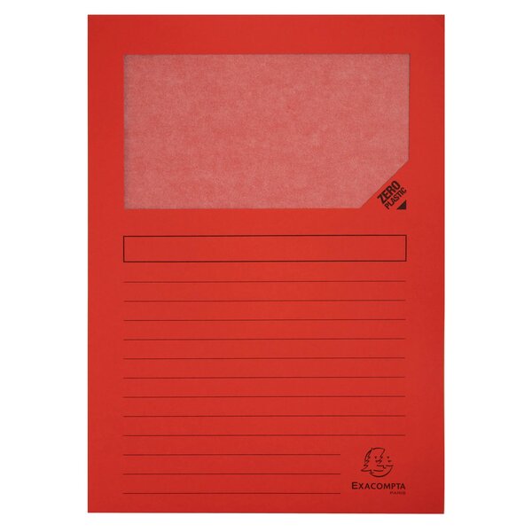 Paquet De 100 Chemises À Fenetre Forever - 22x31cm - Rouge - X 4 - Exacompta