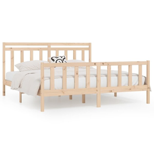 vidaXL Cadre de lit Bois de pin massif 200x200 cm