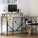 vidaXL Bureau Chêne sonoma 120 x 79 x 86.5 cm Bois d'ingénierie