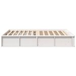 vidaXL Cadre de lit avec stockage Blanc 210 x 118 x 30 cm Pin massif