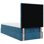 vidaXL Cadre de lit ottoman avec matelas bleu foncé 90x200 cm velours