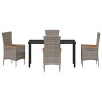 vidaXL Ensemble de salle à manger pour jardin 5 Pièces Gris Poly rotin