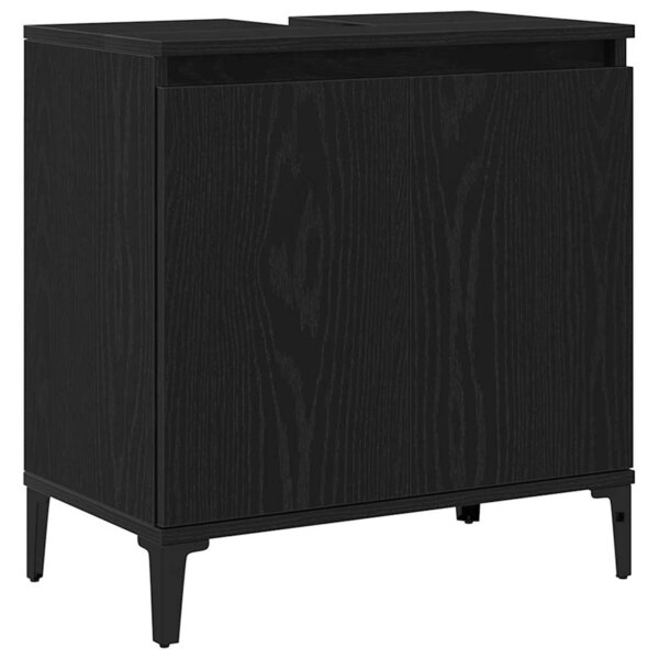 vidaXL Armoire d'évier Chêne noir 58 x 33 x 60 cm Bois d'ingénierie