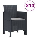 vidaXL Ensemble de salle à manger pour jardin 11 Pièces Anthracite