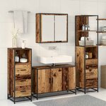 vidaXL Ensemble de mobilier de salle de bain 4 Pièces Bois Ancien