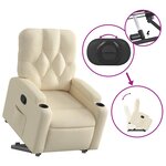 vidaXL Fauteuil inclinable Crème Tissu