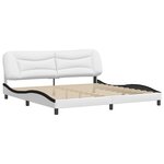 vidaXL Cadre de lit sans matelas Hvar blanc et noir 200x200 cm similicuir