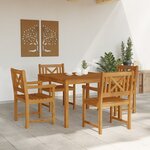 Ensemble de salle à manger de jardin vidaXL en bois massif d'acacia 5 pièces