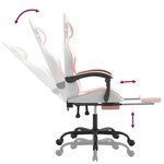 vidaXL Chaise de jeu avec repose-pied Blanc et rose Similicuir