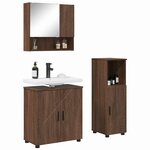 vidaXL Ensemble de mobilier de salle de bain 3 Pièces Chêne brun