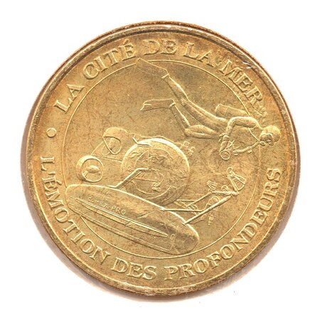 Mini médaille monnaie de paris 2008 - la cité de la mer (l’émotion des profondeurs)