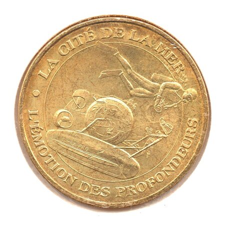Mini médaille monnaie de paris 2008 - la cité de la mer (l’émotion des profondeurs)