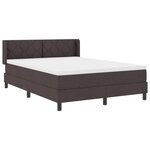 vidaXL Lit à ressorts Marron foncé 140 x 190 cm Tissu et bois