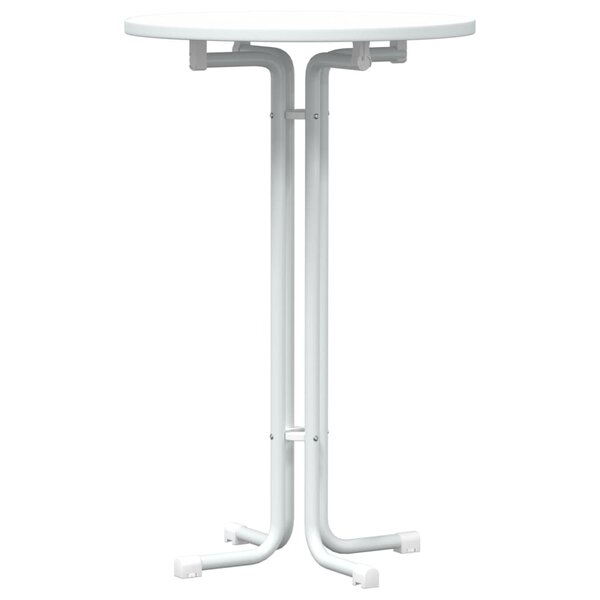 vidaXL Table à manger blanc Ø70x110 cm bois d'ingénierie et acier