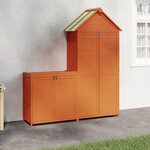 vidaXL Ensemble de remise à outils de jardin 2 Pièces marron pin massif