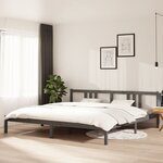 vidaXL Cadre de lit Gris Bois massif 200x200 cm