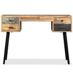 vidaXL Bureau Teck de récupération massif 110 x 50 x 76 cm