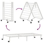 vidaXL Cadre de lit sans matelas pliable blanc 90x190 cm acier