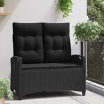 vidaXL Banc de jardin Noir 105 x 60 x 112 cm Acier et Polyester