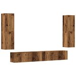 vidaXL Meubles TV muraux 4 Pièces vieux bois bois d'ingénierie