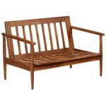 vidaXL Ensemble de canapés 3 Pièces Cuir véritable Bois massif d'acacia