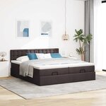 VidaXL Cadre de lit ottoman avec matelas marron foncé 180x200 cm tissu