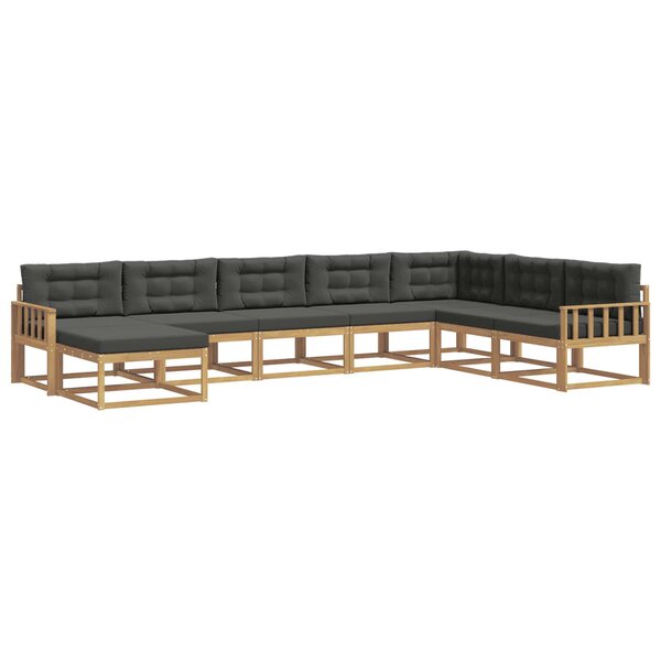 vidaXL Ensemble de canapés d'extérieur 8 Pièces Blanc et anthracite