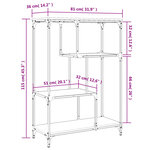 vidaXL Bibliothèque chêne sonoma 81x36x115 cm bois ingénierie et acier