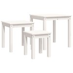 vidaXL Tables gigognes 3 Pièces Blanc Bois de pin massif