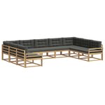 vidaXL Ensemble de canapés d'extérieur 9 Pièces Blanc et anthracite